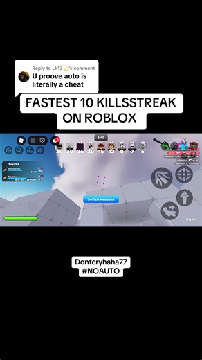 Fastest 10 Kills Streak on Roblox
