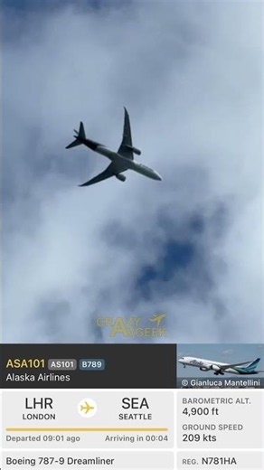 Alaska Airlines 787-9 on Approach to SeaTac | #plane #alaskaairlines #boeing #787 #aviation #avgeeks