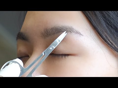 ASMR Eyebrow Trimming with Scissors