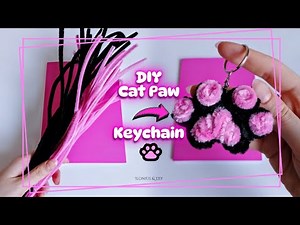 Kawaii FLUFFY Cat PAW Keychain WITH Pipe Cleaners | Easy DIY Tutorial
