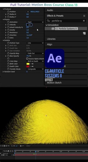 CC Particle Systems II Magic ! Motion Boss Class 13 #shorts #aftereffects