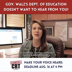46 reactions · 48 shares | Gov. Walz's Dept. of Education released the second draft of social studies standards and it is riddled with Critical Race Theory. We only have a few days left to submit public comments on this draft! Tell Gov. Walz not to shove Critical Race Theory down the throats of Minnesota students. | Center of the American Experiment | Facebook