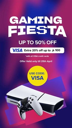 Upgrade your play with 20% OFF on gaming products using Visa credit card. Offer ends April 25th. 💳🔥 | noon