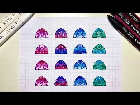 How to draw and color: Asvanced patterns for beginners/Mandala Art/Drawing video/Drawing tutorial