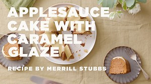 31K views · 173 reactions | This comforting applesauce cake with caramel glaze is super-easy to put together and is tender, spiced, and just slightly sweet. Recipe here: https://f52.co/3vWx5Dv | Food52 | Facebook