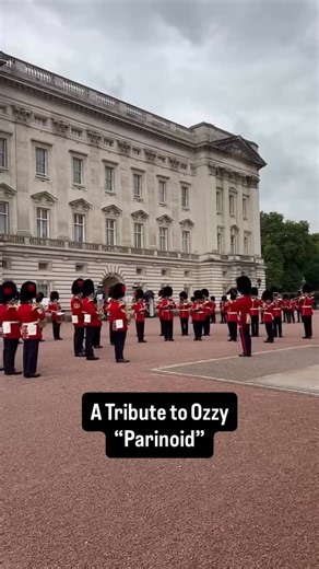 42K views · 2K reactions | The Coldstream Guards honor Ozzy with “Paranoid” during today’s Changing of the Guard ceremony. A legendary tribute to the Prince of Darkness from the King’s Guard at Buckingham Palace. Heavy metal meets British tradition in the most epic way possible. #ColdstreamGuards #Ozzy #Paranoid #BuckinghamPalace #blacksabbath #RIPOzzy #PrinceOfDarkness | Stoic Rockstar | Facebook