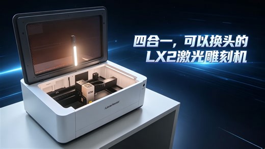 模块化！可换头四合一激光切割机|LX2激光雕刻机上手体验
