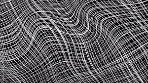 Animation of a wavy white grid on a black screen. Stock video with painting texture in 4k with alpha channel. Abstract background with 3D curves.