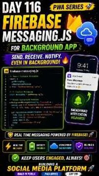 Day 116: Firebase Messaging Setup 🔔 | Background Notifications | Vibeshared