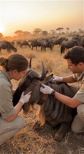POV: Wildebeest Migration Through Crocodile Waters #wildlife