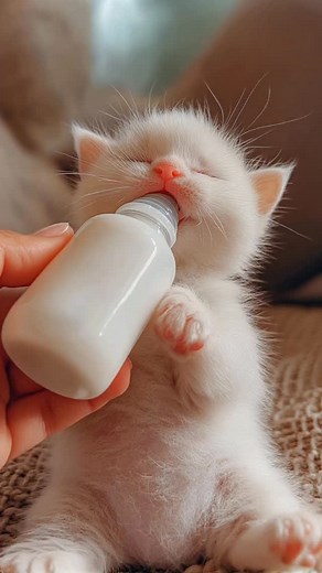 This is not a cat. This is a tiny milk-powered happiness machine. 😌🤍 Recharge level: 99% fluffy, 1% chaos. #cat #kitten #kitty #catlover #love | Wish Ai Creator