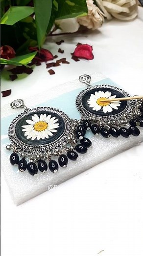 Making Handmade Floral Resin Jhumka Earring 😍 #jhumka #jwellery