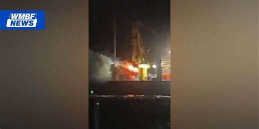 Crews respond to barge fire off North Myrtle Beach coast