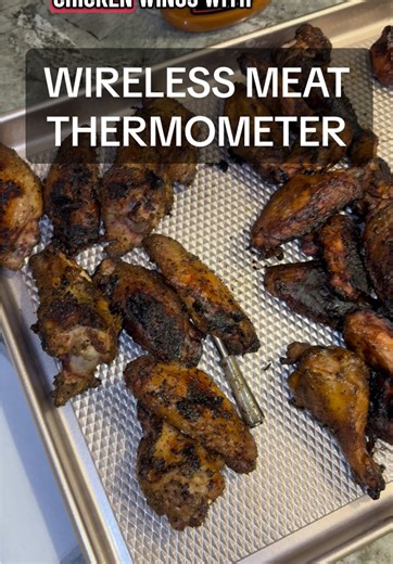 Wireless meat thermometer for perfect chicken wings every time 🍗🔥 No more guessing temps! Bluetooth app control, easy probes, and accurate cooking for wings, steak, BBQ, air fryer, and more. Must-have kitchen gadget! #wirelessmeatthermometer #cookingessentials #holidayhaul #kitchengadgets #bbqtools