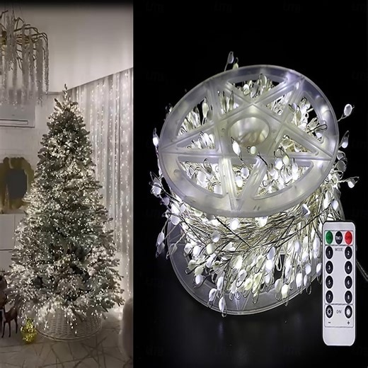 Cluster Twinkle Lights for Christmas Tree, Copper Wire Firecracker String, Atmosphere Christmas Lighting, Cascading LED for Tree 2025 - $12.49