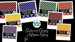 7 Seamless Patterns- Checkered Checks-autumn Colors - Etsy