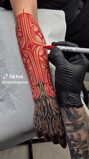 Dark Ornamental Ink Tattoos by @adr_tattooletters & @cristattoo83