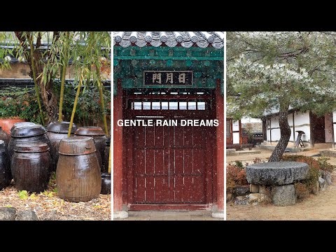 Nostalgic Snowy Village Scenes | Healing White Noise of Snow on Traditional Korean Village.