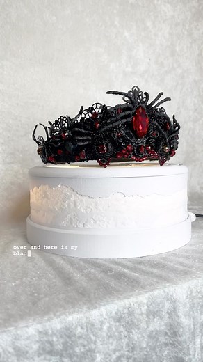 Crowns by Melissa Loschy on Instagram: "Making a Black Widow Crown using dollar store spiders"