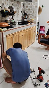 kitchen cabinet installation. #woodworker #woodwork #woodcraft #diy #carpenter #reels #fyp | Iza Askana