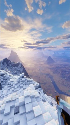 1000 render distance with a beautiful view #minecraft