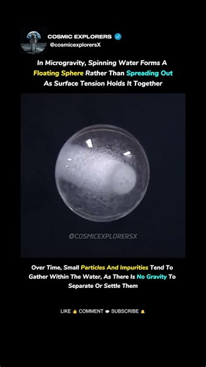 Spinning Water Sphere In Zero Gravity
