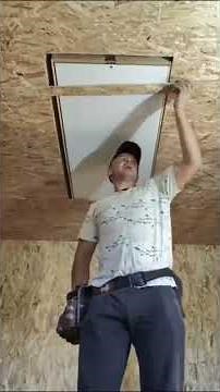 A life hack on how to install an attic ladder in one hand. Full installation process #diy #wood
