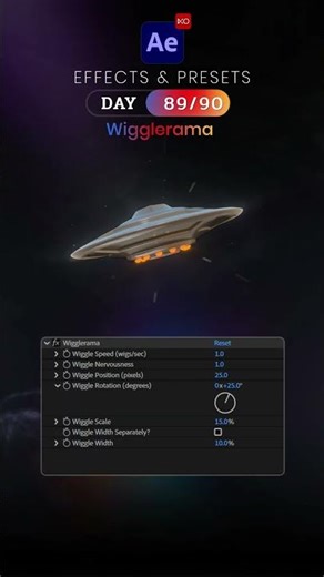 Day 89/90 – Wigglerama Effect | After Effects in 90 Days Challenge 🦋