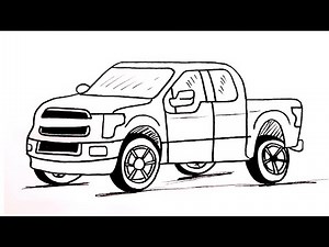 How To Draw The Beautiful Ford F-150 Pickup Truck || Pickup Truck Drawing Tutorial Step By Step