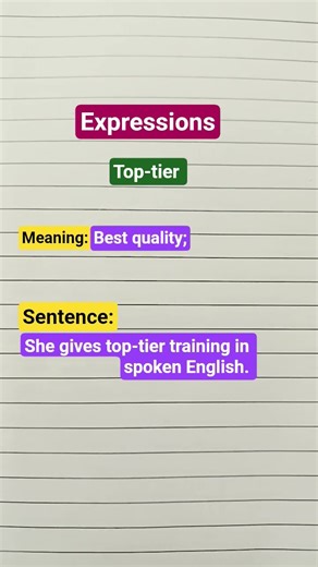 Expression word with meaning and sentence (top-tier) #betterlearning