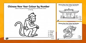 Chinese New Year Colouring By Numbers Worksheet