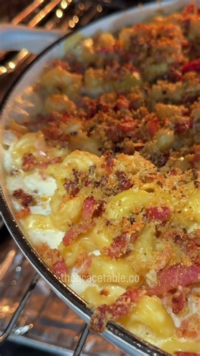 Golden Bacon Macaroni Cheese Bake | The Grace Table