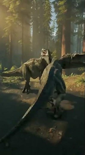 Epic Clash of Titans: T-Rex vs. Allosaurus #dinosaur #jurassicworld #shorts