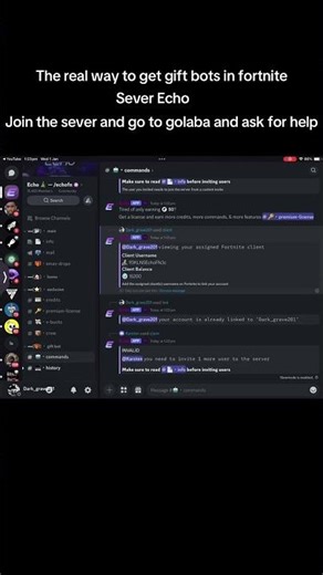 The real way to get a fortnite gift bots (DISCORD NEEDED)