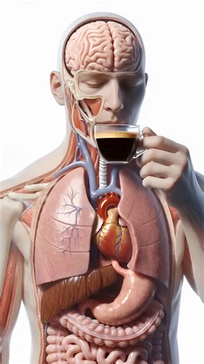 Coffee digestion process inside the human body organs