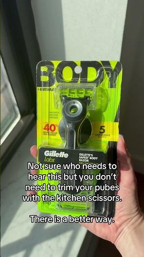 We have a body razor now so the kitchen scissors can stay in the drawer