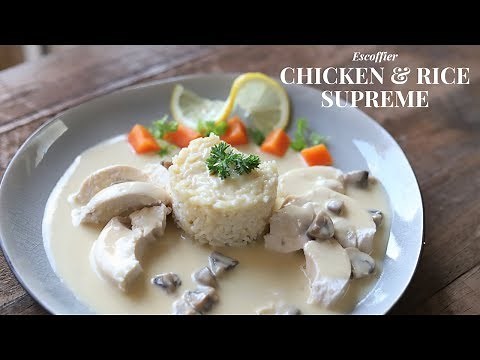 Chicken and rice with supreme sauce. (one of these must try French recipes)