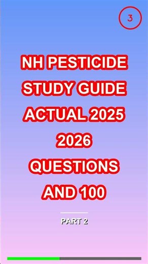 NH PESTICIDE STUDY GUIDE ACTUAL 2025 2026 QUESTION