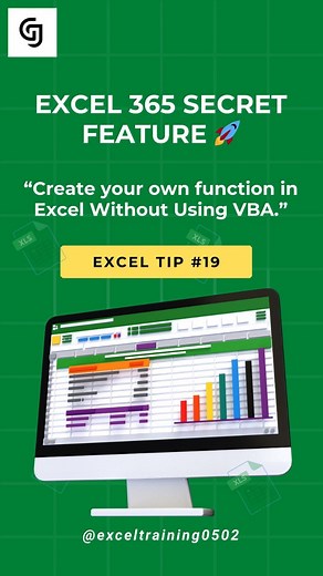 excel_n_seconds on Instagram: "“Stop using Excel formulas ❌ Start CREATING your own formulas without using VBA 😎 Excel 365 just turned into a superpower ⚡ Save this reel • Follow for advanced Excel skills 📊🔥” #ExcelReels#ExcelVBA#ExcelTips#AdvancedExcel #exceltricks"