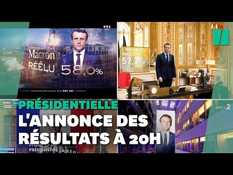 Comment les chaînes télé ont annoncé la réélection d'Emmanuel Macron