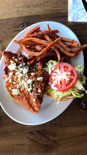 10/10. No notes. 🔥 Our Buffalo Chicken Sandwich is basically a gold-medal bite, worthy of a victory lap. 🥇 #MilanoCortina2026 #Milan2026 #RustyBucket #BuffaloChickenSandwich #NoNotes
