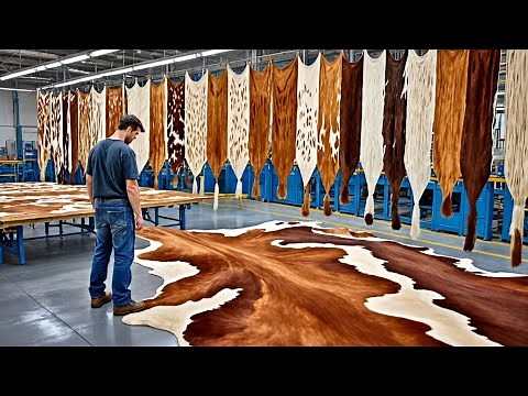 How COWHIDE RUGS are Made in the Factory