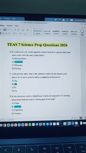 ATI TEAS science section