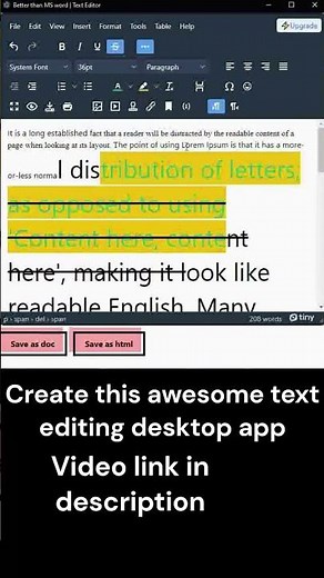 Create this awesome text editing desktop app with electron JS | Video link in description