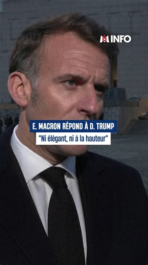 Emmanuel Macron's remarks were "neither elegant nor up to the task": he responds to Donald Trump