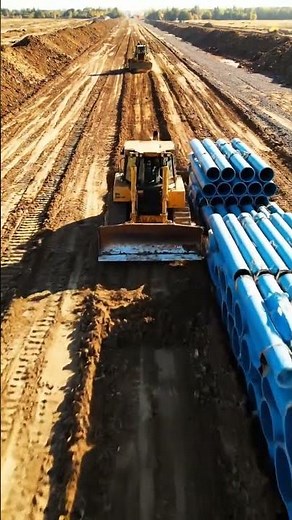 Massive Bulldozers Burying Pipelines! 🚧 Heavy Equipment Construction