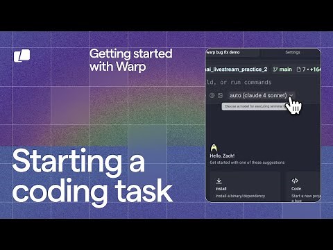 Starting a Coding Task with Warp