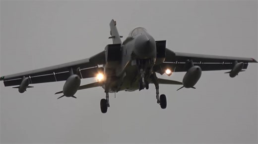 Tornado Jets Roaring Over RAF Marham – End of Runway View