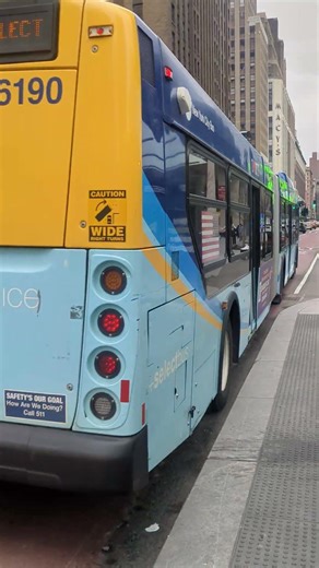 MTA New York City Bus 2019 New Flyer XD60 #6190 departing on the M34 +SBS+.
