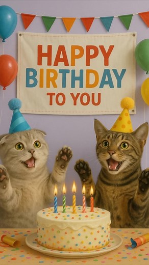 Funny Dancing Cats Happy Birthday Greeting Video 🎉🐱
